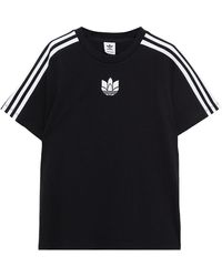adidas Originals Embroidered Striped Cotton-jersey T-shirt - Black