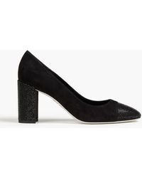 Rene Caovilla - Crystal-Embellished Suede Pumps - Lyst