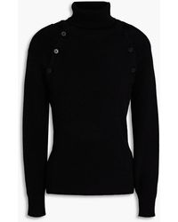 Envelope - Convertible Ribbed Cashmere And Merino Wool-blend Turtleneck Sweater - Lyst