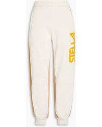 Stella McCartney - Shell-paneled Flocked Cotton-fleece Track Pants - Lyst