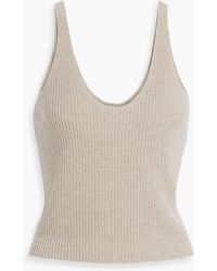 Iris & Ink - Ada Ribbed Wool And Cashmere-blend Tank - Lyst