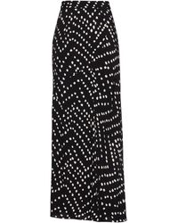 Diane von Furstenberg Parker Polka-dot Crepe Maxi Skirt - Black