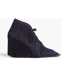 Zimmermann - Fringed Suede Ankle Boots - Lyst