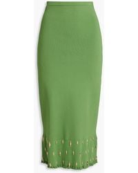 Sandro - Embellished Stretch-knit Midi Skirt - Lyst