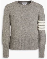 Thom Browne - Striped Mélange Wool Sweater - Lyst