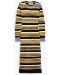 Zankov - Camille Striped Brushed Ribbed-knit Midi Dress - Lyst