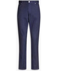 120% Lino - Slim-fit Pinstriped Linen-blend Twill Pants - Lyst