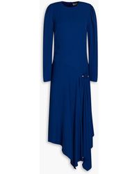 By Malene Birger Eria Asymmetric Cutout Crepe Midi Dress - Blue