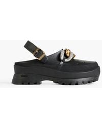Stella McCartney - Trace Chain-embellished Faux Leather And Rubber Clogs - Lyst