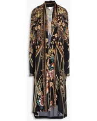 Camilla - Bedruckter kimono aus crêpe de chine aus seide und jersey mit verzierung - Lyst