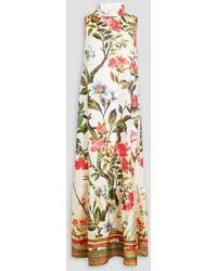F.R.S For Restless Sleepers - Edilogo Floral-print Silk-twill Maxi Dress - Lyst