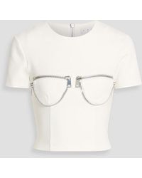 Area - Cropped oberteil aus cady mit reißverschlussdetails - Lyst