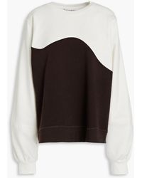 Ganni - Two-tone Organic Cotton-jersey Sweatshirt - Lyst