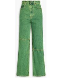 Ganni - Hoch sitzende jeans mit weitem bein - Lyst