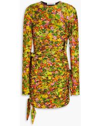 Philosophy Di Lorenzo Serafini - Ruched Knotted Floral-print Stretch-jersey Dress - Lyst