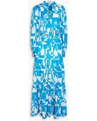 Rebecca Vallance - Ibiza Printed Cotton-poplin Maxi Dress - Lyst