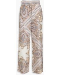 Veronica Beard - Grigore Printed Silk Wide-Leg Pants - Lyst