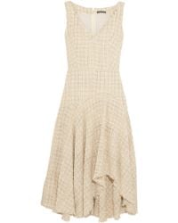Lyst Oscar De La Renta Metallic Boucle Tweed Dress In Pink