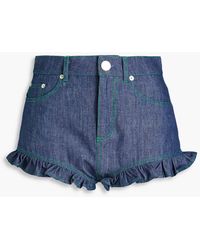 Vivetta - Shorts aus baumwoll-chambray mit rüschen - Lyst