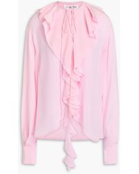 Victoria Beckham - Ruffled Silk Crepe De Chine Blouse - Lyst