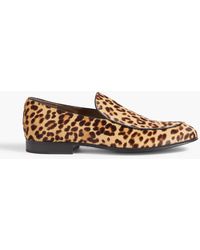 Gianvito Rossi - Leopard-print Calf Hair Loafers - Lyst