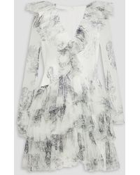 Philosophy Di Lorenzo Serafini - Ruffled Floral-print Tulle Mini Dress - Lyst