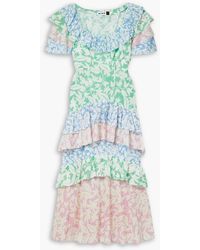 RIXO London - Benita Ruffled Floral-print Fil Coupé Cotton-voile Maxi Dress - Lyst