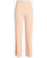 Maje - Ribbed-knit Wide-leg Trousers - Lyst