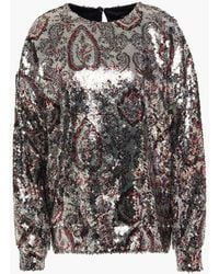Isabel Marant - Olivio Printed Sequined Tulle Top - Lyst
