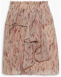 IRO - Joucas Ruffled Printed Lurex Mini Skirt - Lyst