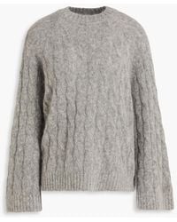 Brunello Cucinelli - Bead-Embellished Cable-Knit Wool And Mohair-Blend Sweater - Lyst