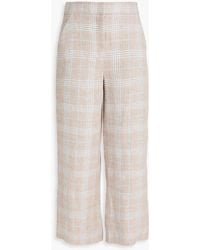 Veronica Beard - Brixton Cropped Prince Of Wales Checked Linen Wide-Leg Pants - Lyst