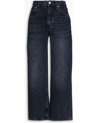 Rag & Bone - Andi hoch sitzende cropped jeans mit weitem bein in ausgewaschener optik - Lyst