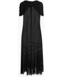 Simone Rocha - Maxikleid aus seidenchiffon mit cape-effekt - Lyst