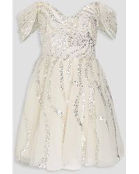 Zuhair Murad - Strapless Embellished Tulle Mini Dress - Lyst