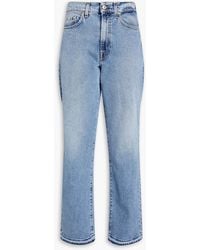 7 For All Mankind - Tall Logan Faded High-rise Straight-leg Jeans - Lyst