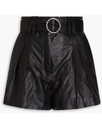 IRO - Belted Leather Shorts - Lyst