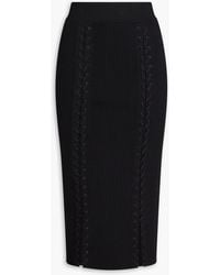 Jonathan Simkhai - Helix Lace-up Ribbed-knit Midi Skirt - Lyst