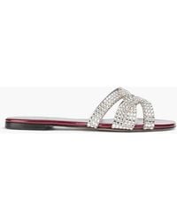 Gina - Orion Crystal-Embellished Patent-Leather Sandals - Lyst
