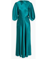 ROKSANDA - Cutout Draped Silk-satin Midi Dress - Lyst