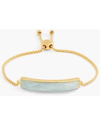Monica Vinader 18-karat Gold Vermeil Aquamarine Bracelet - Metallic
