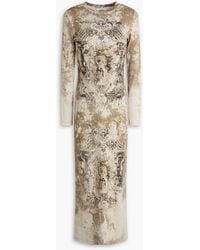Jean Paul Gaultier - Printed Ribbed Cotton-Blend Jersey Midi Dress - Lyst