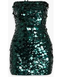 retrofte Ellen Strapless Sequin Midi Dress in Green | Lyst