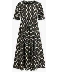Max Mara Mintea Printed Poplin Chemisier Dress in Metallic