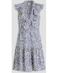 Baum und Pferdgarten - Avaline Ruffled Floral-print Organic Cotton-poplin Mini Dress - Lyst