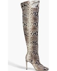 Gianvito Rossi - Christina Snake-effect Leather Boots - Lyst