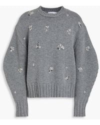 Jonathan Simkhai - Coraline Crystal-Embellished Wool And Cashmere-Blend Sweater - Lyst