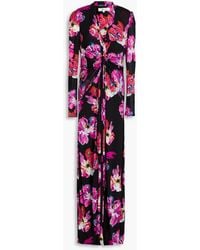 Diane von Furstenberg - Kassia Floral-print Stretch-mesh Maxi Dress - Lyst