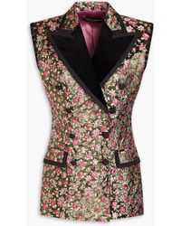 Dolce & Gabbana - Double-breasted Metallic Floral-brocade Vest - Lyst