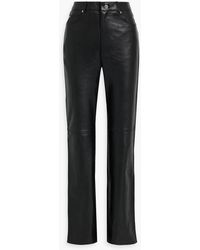 GRLFRND - Leather Straight-leg Pants - Lyst